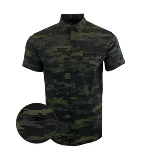 WARRIOR Multi Black Button Down Mens XL